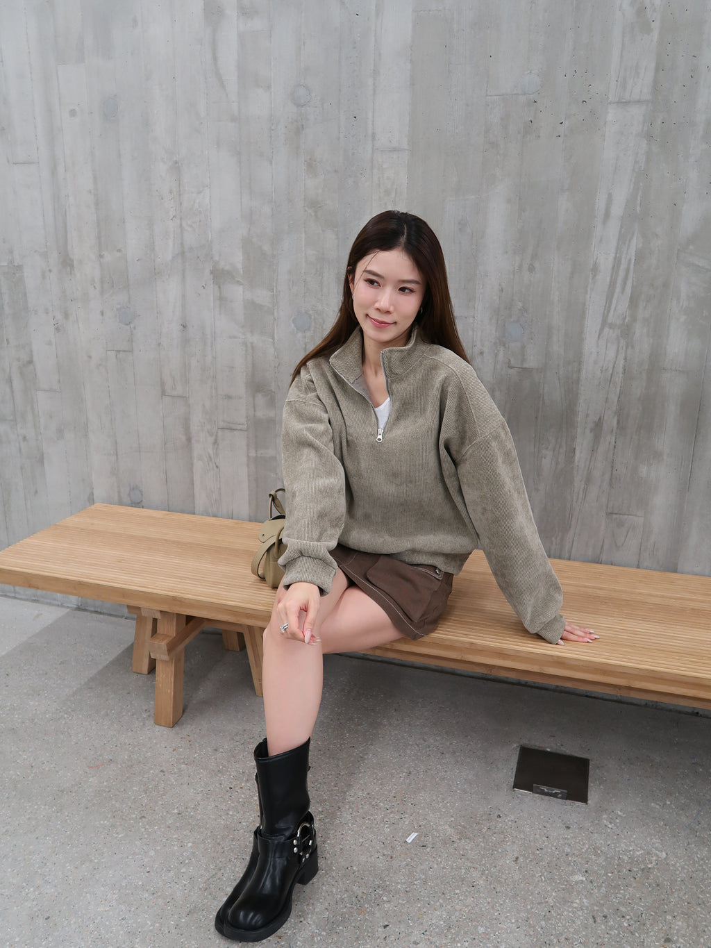 Velvet Hooded Zip Up Sweater