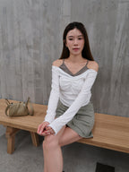 Two layer Mix Long Sleeves Top