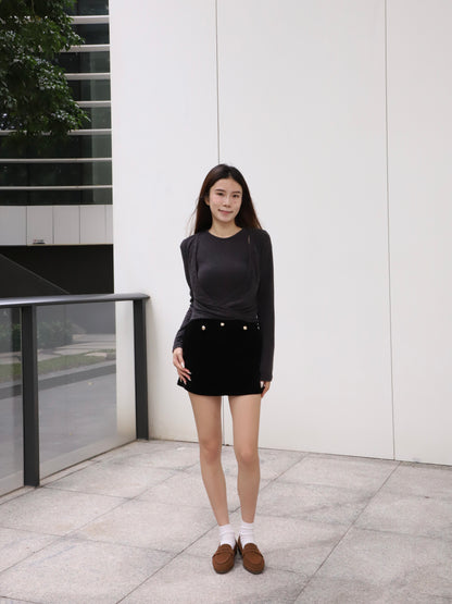 Double Holes Long Sleeves Top