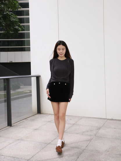 Double Holes Long Sleeves Top