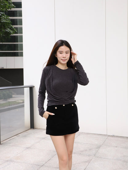 Double Holes Long Sleeves Top