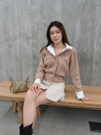Shirt Knitted Mix Long Sleeves Top