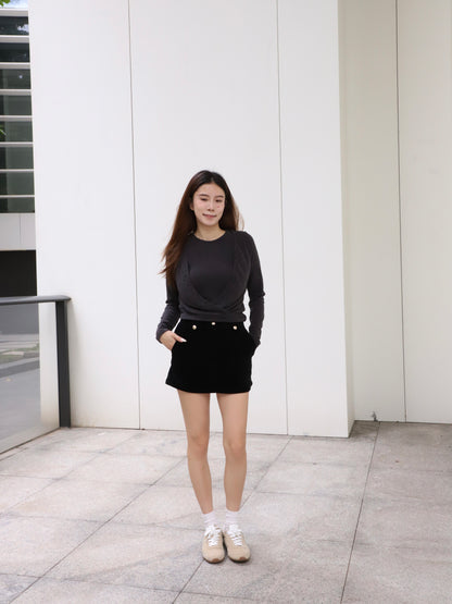 Double Holes Long Sleeves Top