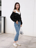 Double Zipped Cotton Sweater