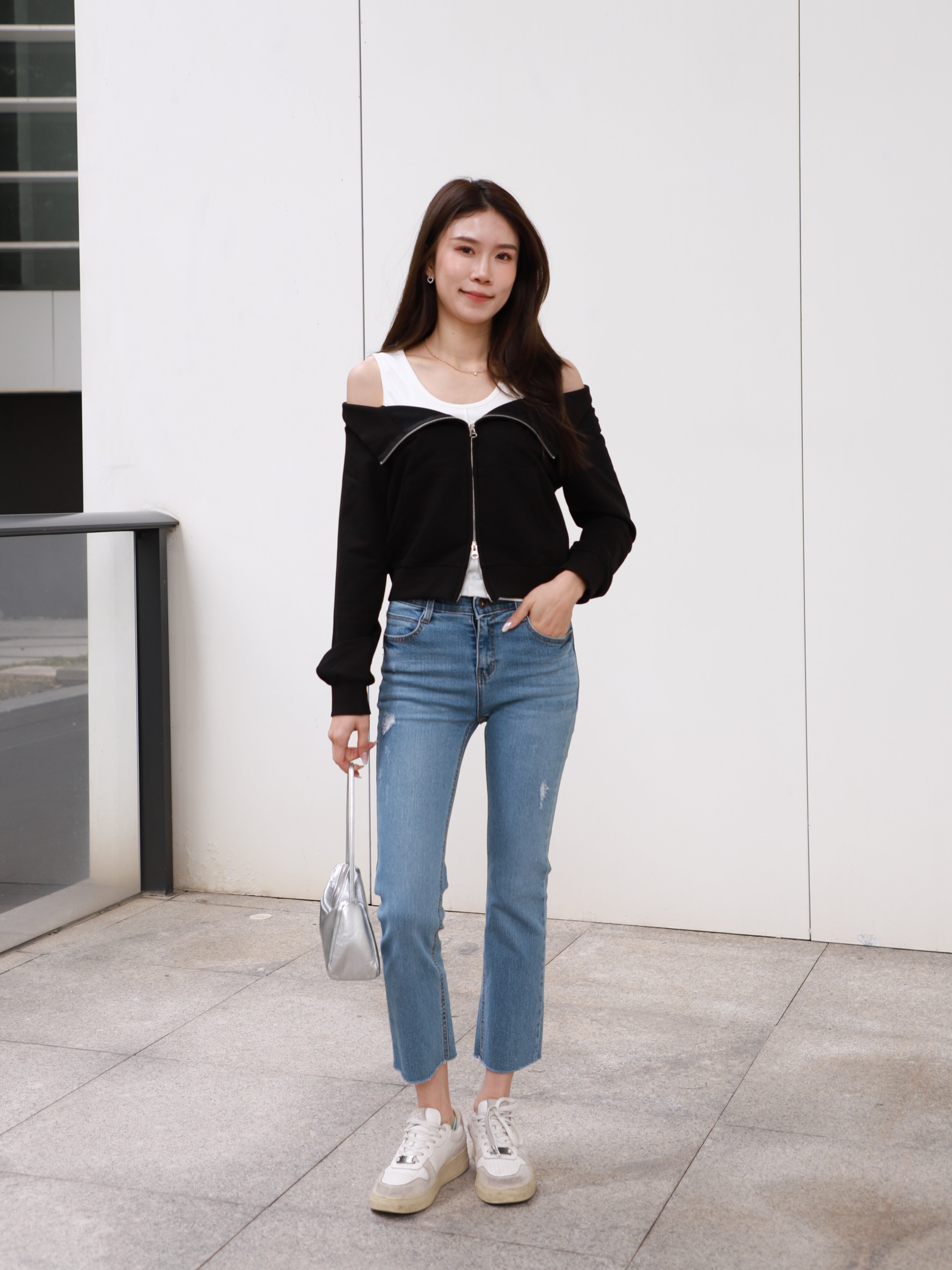 Double Zipped Cotton Sweater