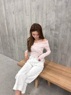 Lace Cross Layered Long Sleeves Top