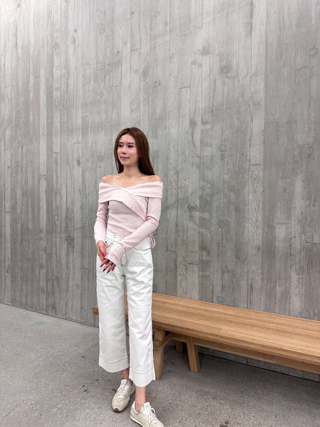 Summer Outlined White Jeans
