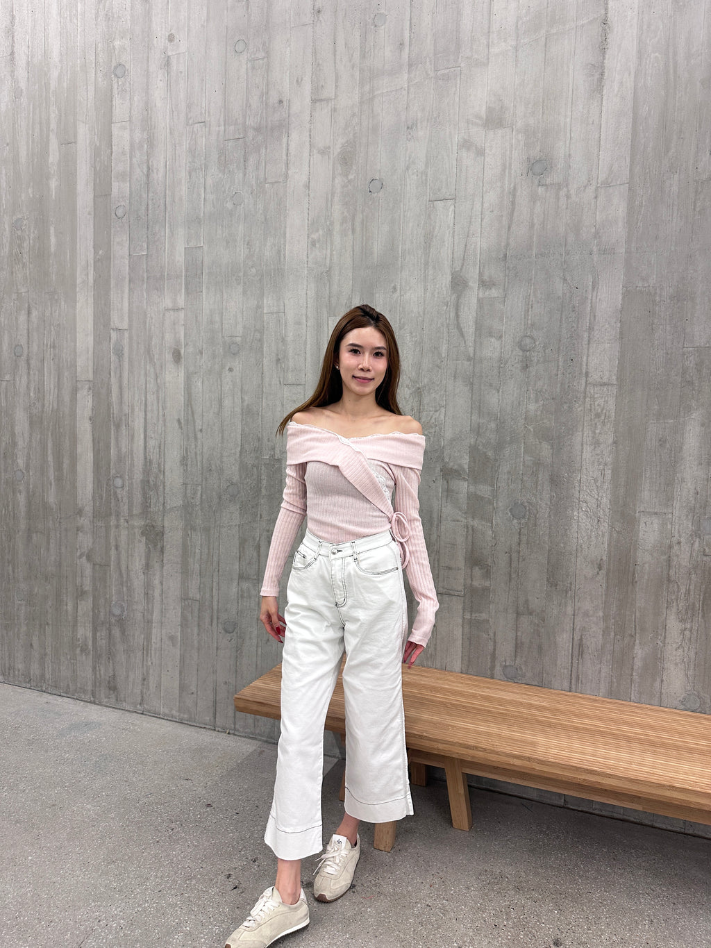 Lace Cross Layered Long Sleeves Top