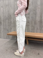 Summer Outlined White Jeans