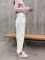Summer Outlined White Jeans