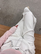Summer Outlined White Jeans