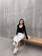 Tweed Outline Tank & Cardigan Set