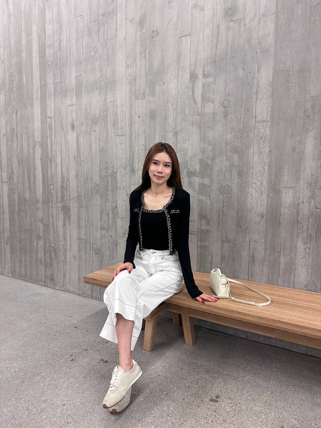 Tweed Outline Tank & Cardigan Set