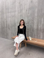 Tweed Outline Tank & Cardigan Set