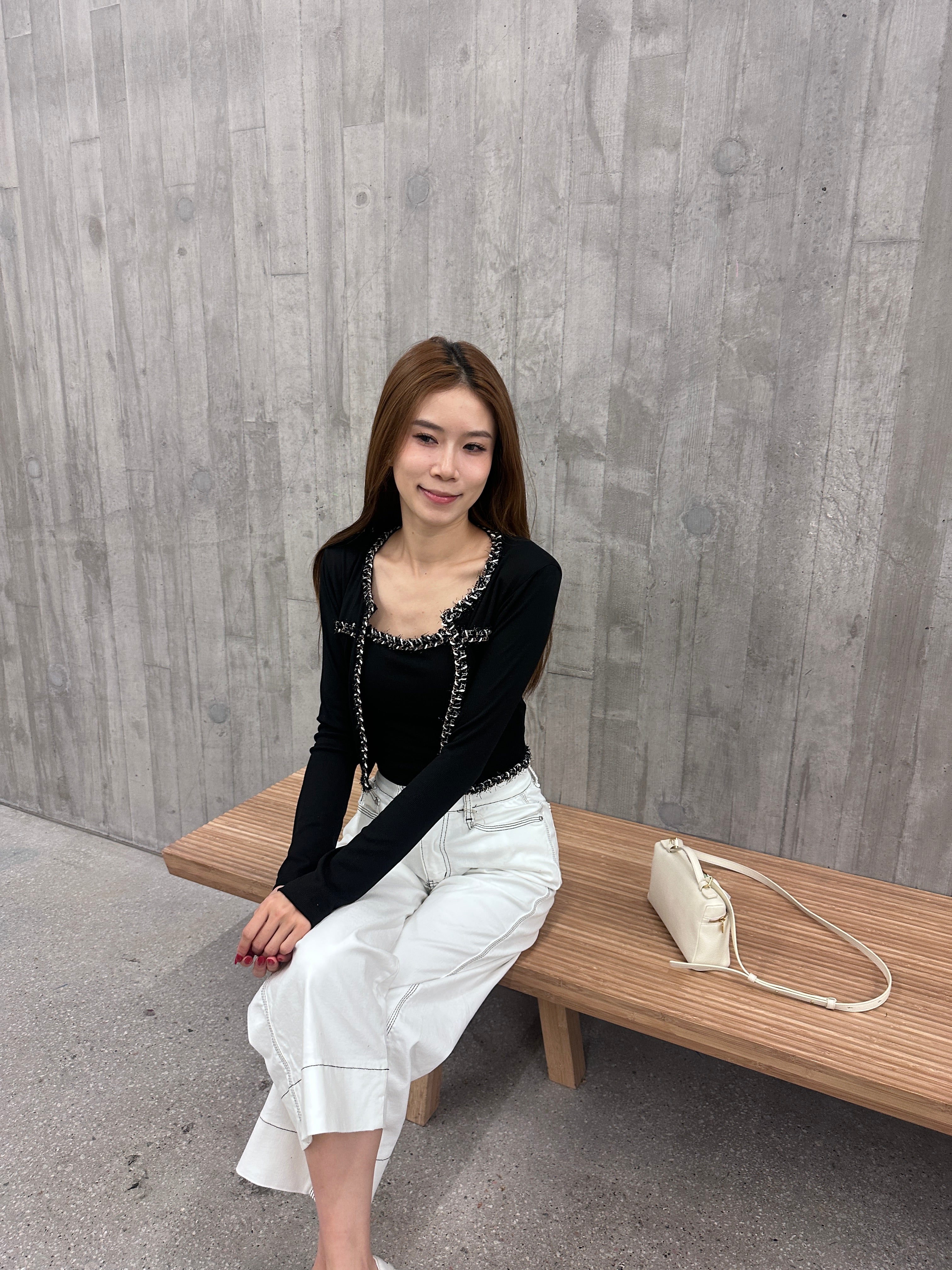 Tweed Outline Tank & Cardigan Set
