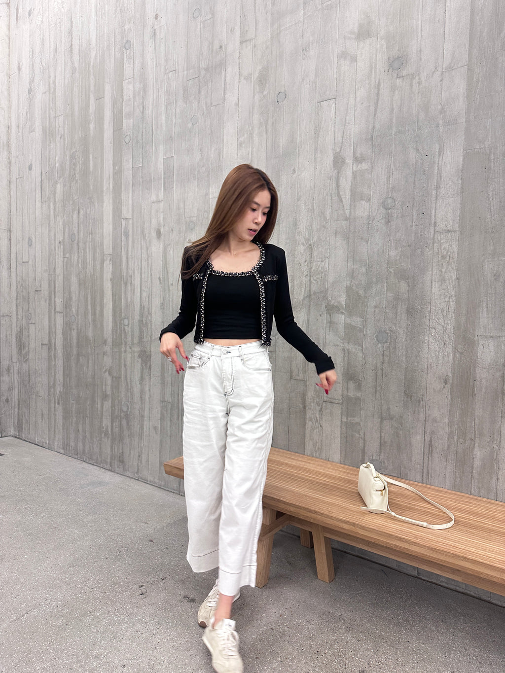 Tweed Outline Tank & Cardigan Set
