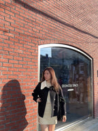 Collar Neck Designed Wool Jacket