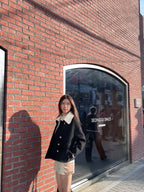 Collar Neck Designed Wool Jacket
