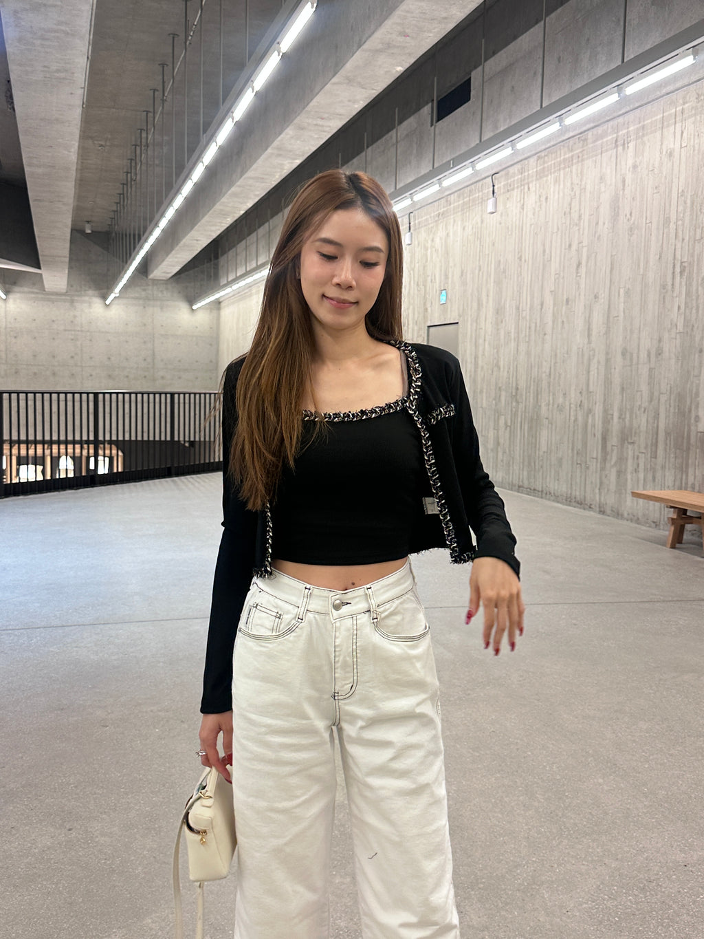 Tweed Outline Tank & Cardigan Set