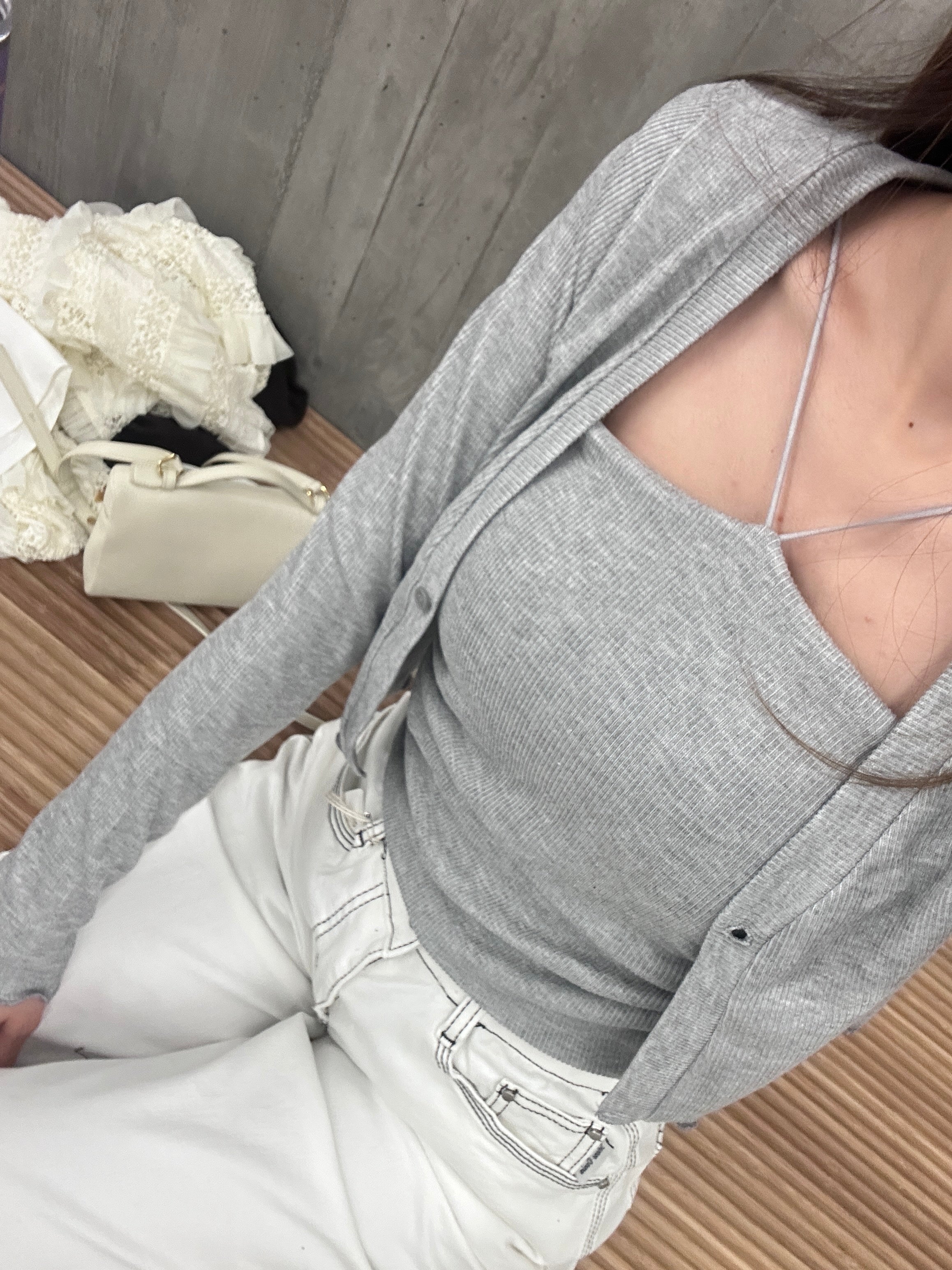 Cross Bra Top with Cardigan