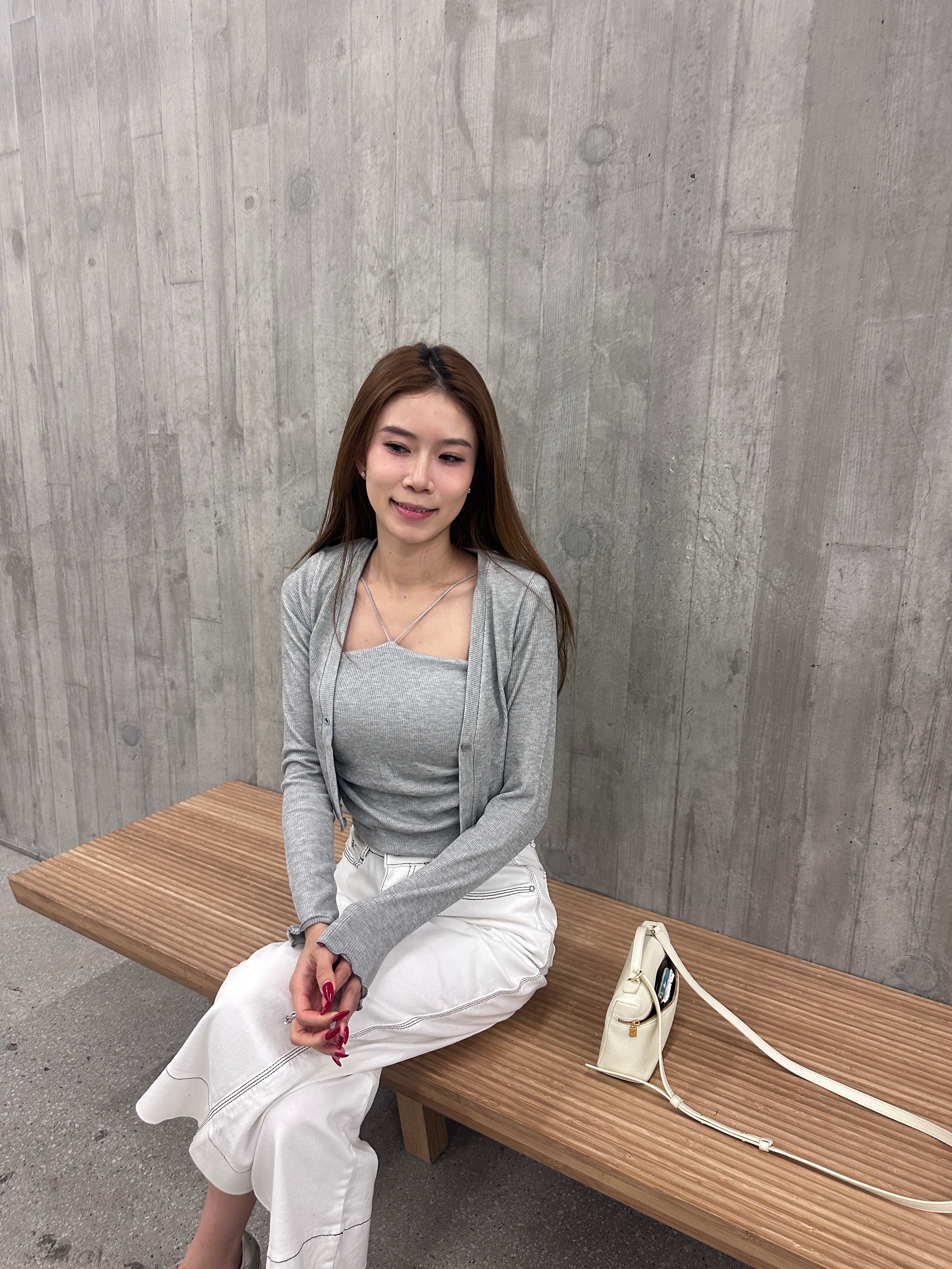 Cross Bra Top with Cardigan