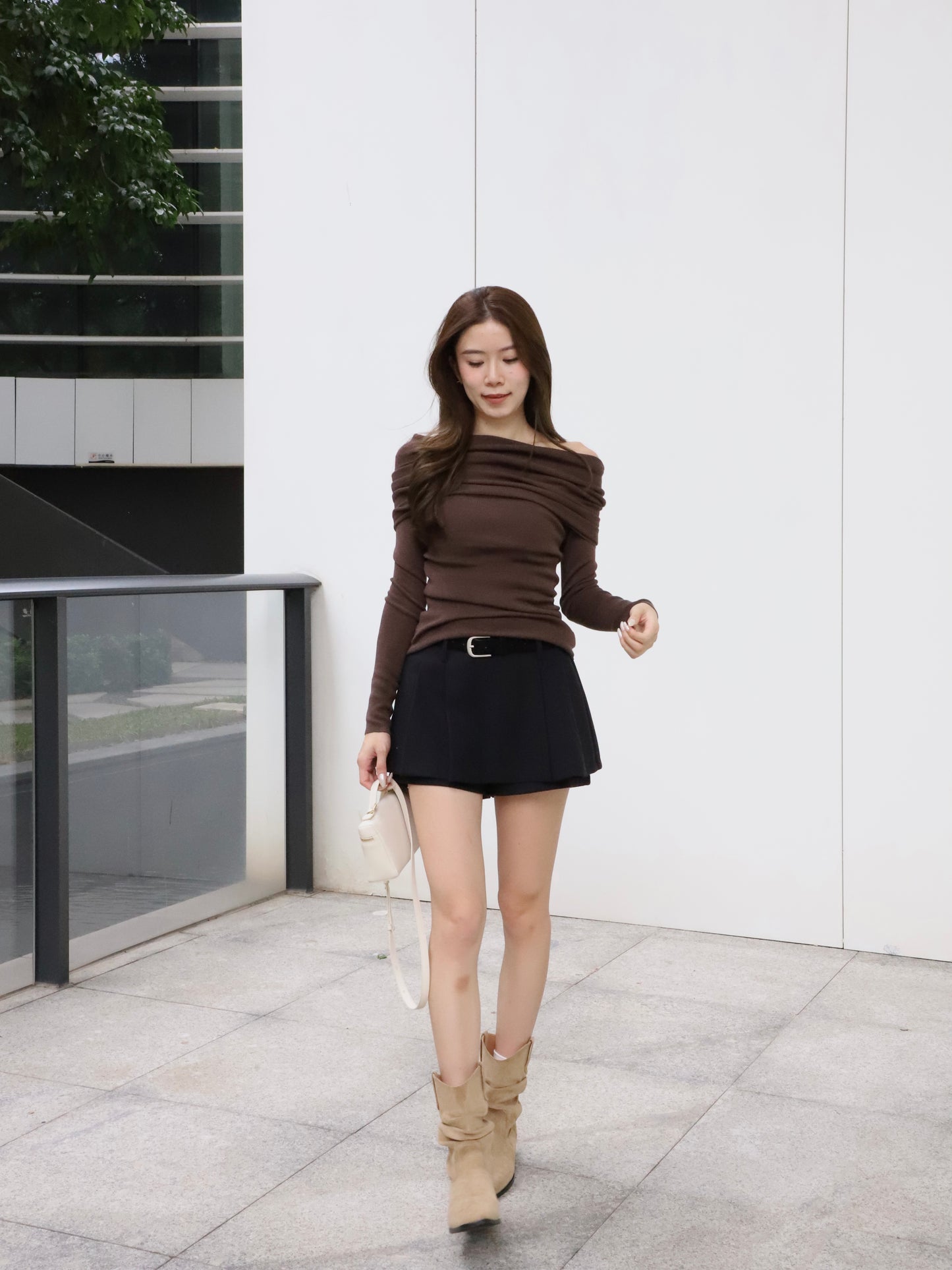 Knitted Thin Off Shoulder Top