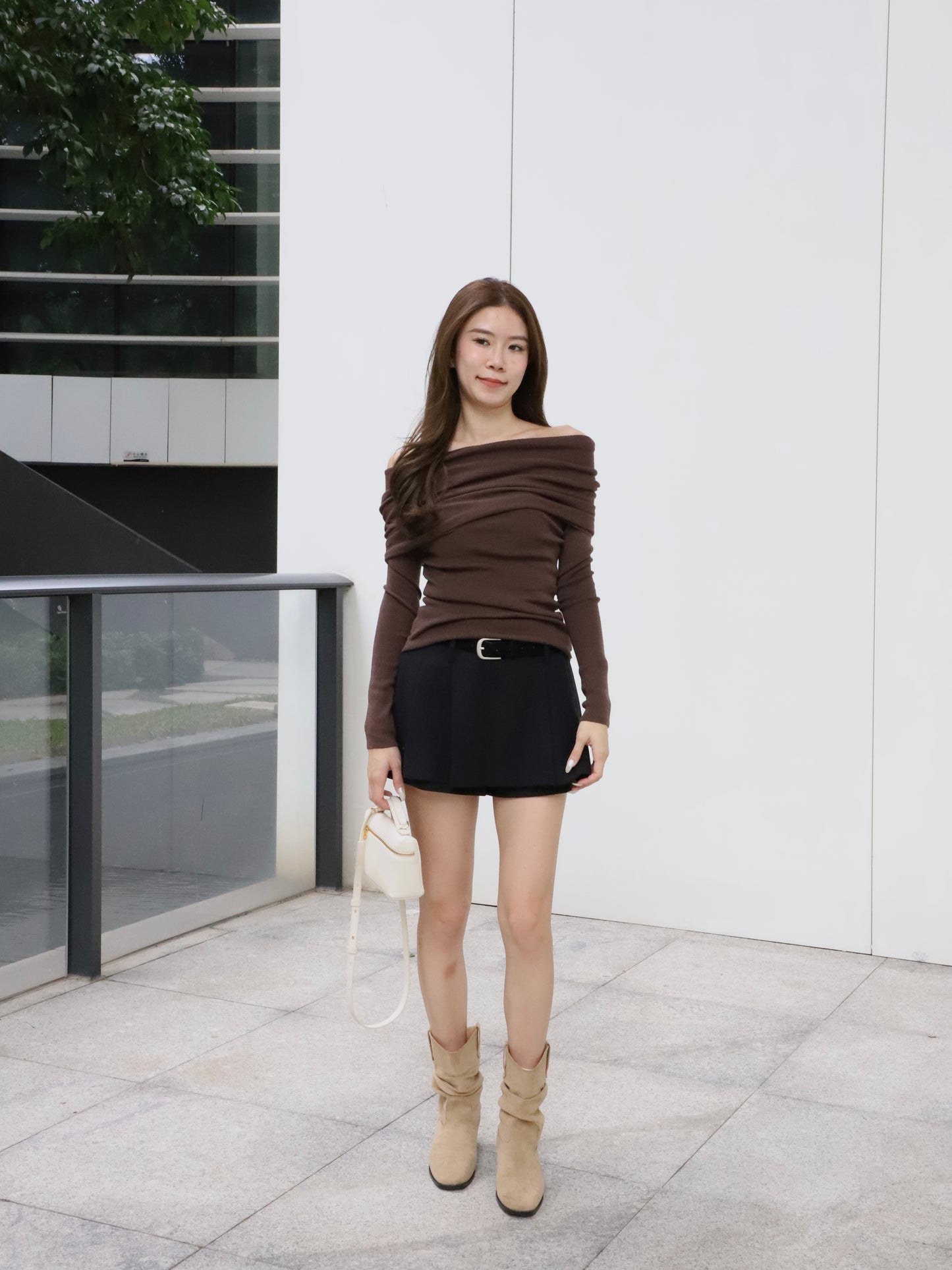 Knitted Thin Off Shoulder Top