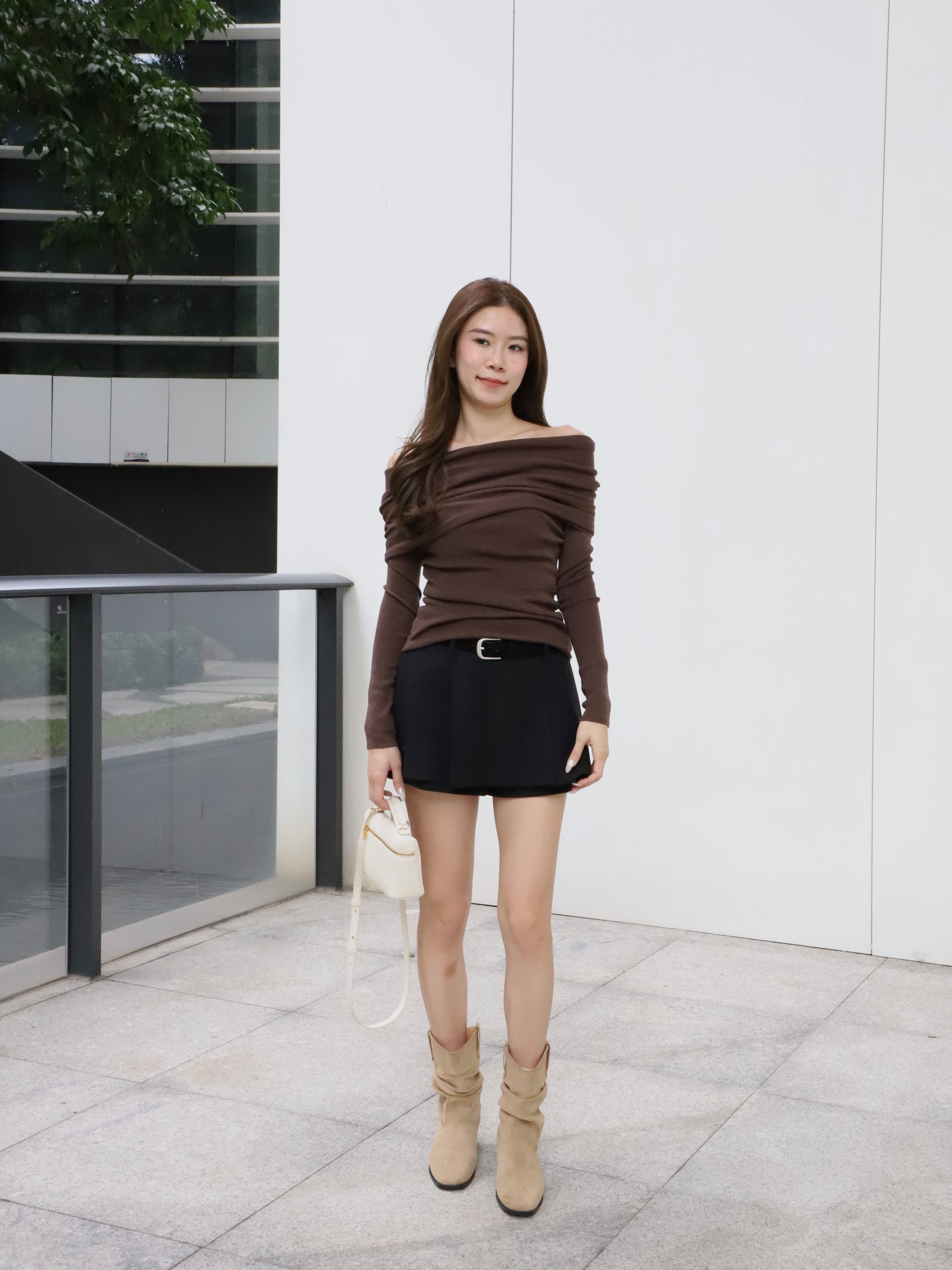 Knitted Thin Off Shoulder Top