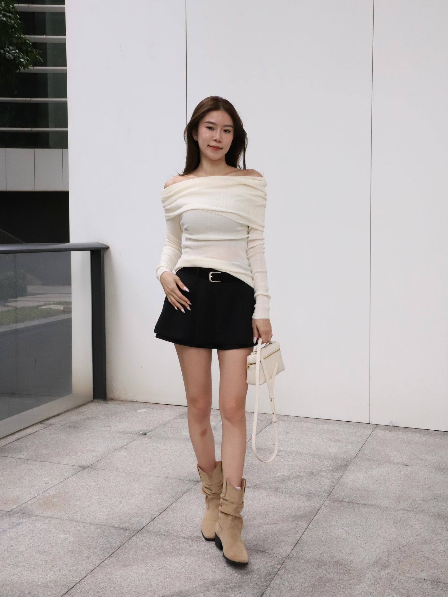 Knitted Thin Off Shoulder Top
