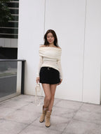 Knitted Thin Off Shoulder Top
