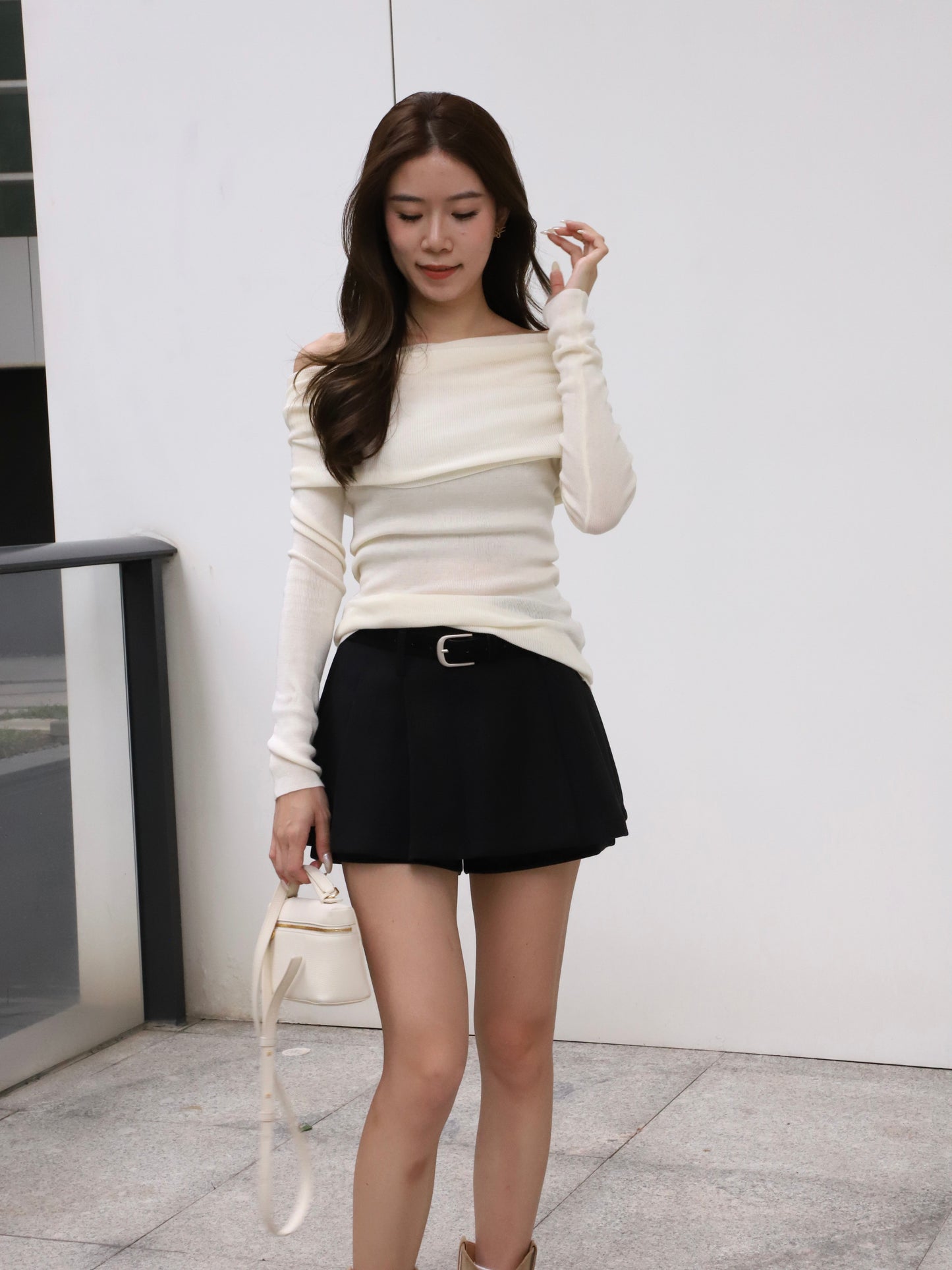 Knitted Thin Off Shoulder Top