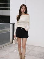 Knitted Thin Off Shoulder Top