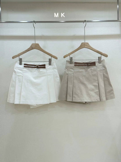 Double Belt Skirt Shorts