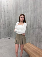 Pleated Cargo Skirt Short