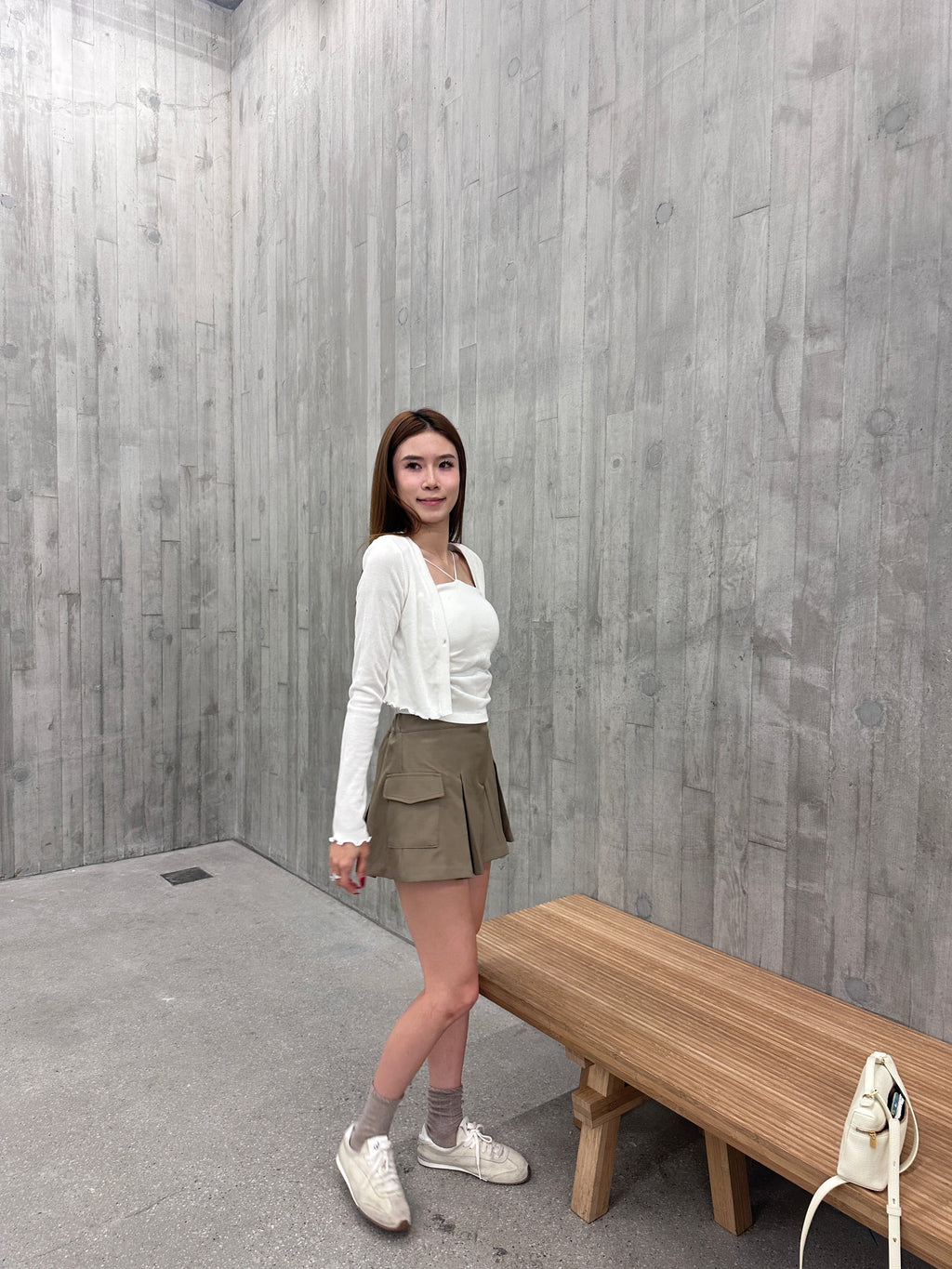 Pleated Cargo Skirt Short