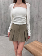 Pleated Cargo Skirt Short