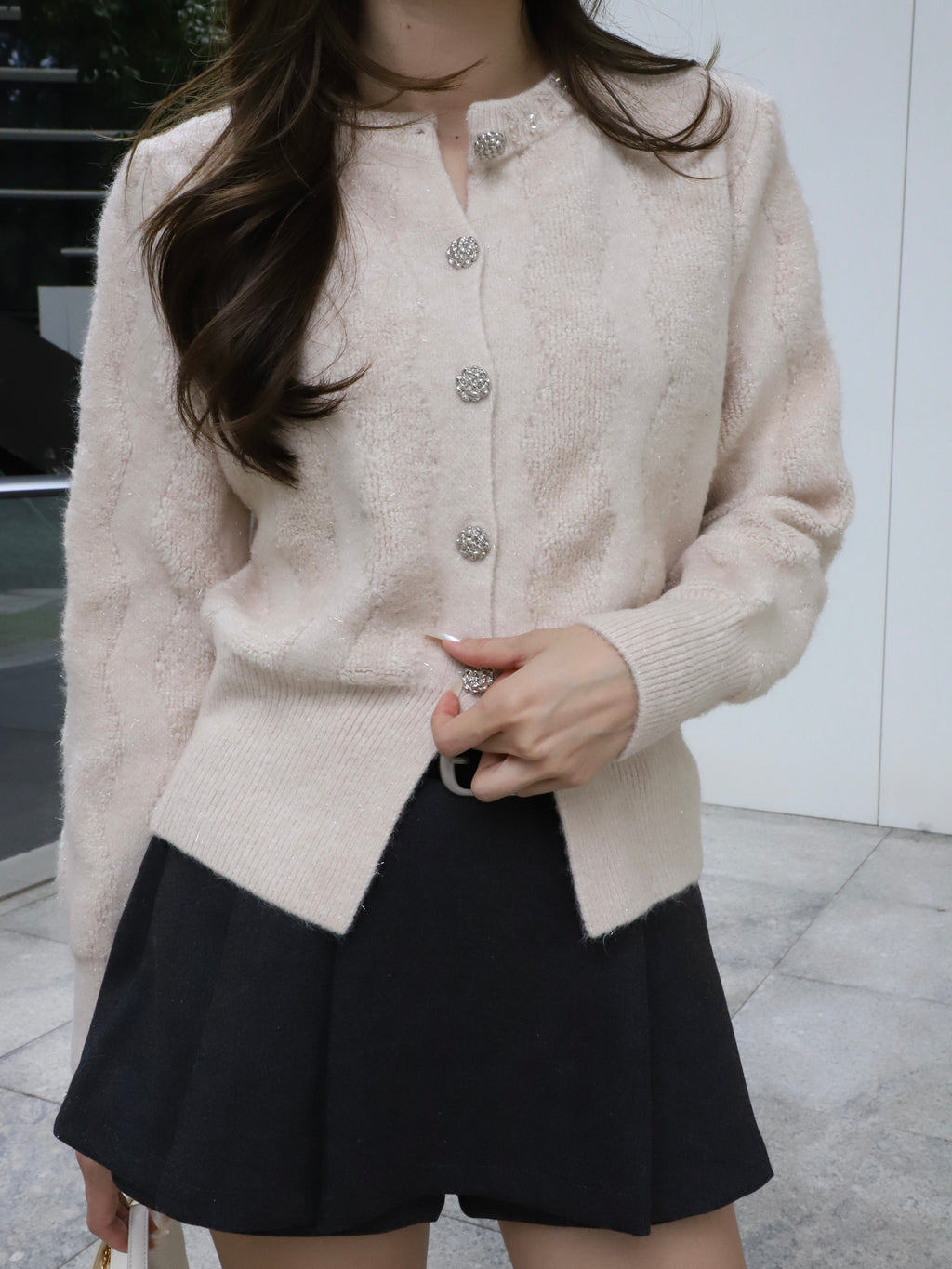 Bling Sliver Button Cardigan