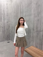Pleated Cargo Skirt Short