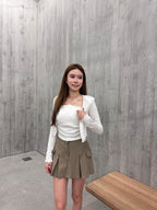 Pleated Cargo Skirt Short