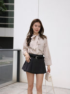 Dust Pink Striped V Shirt Top