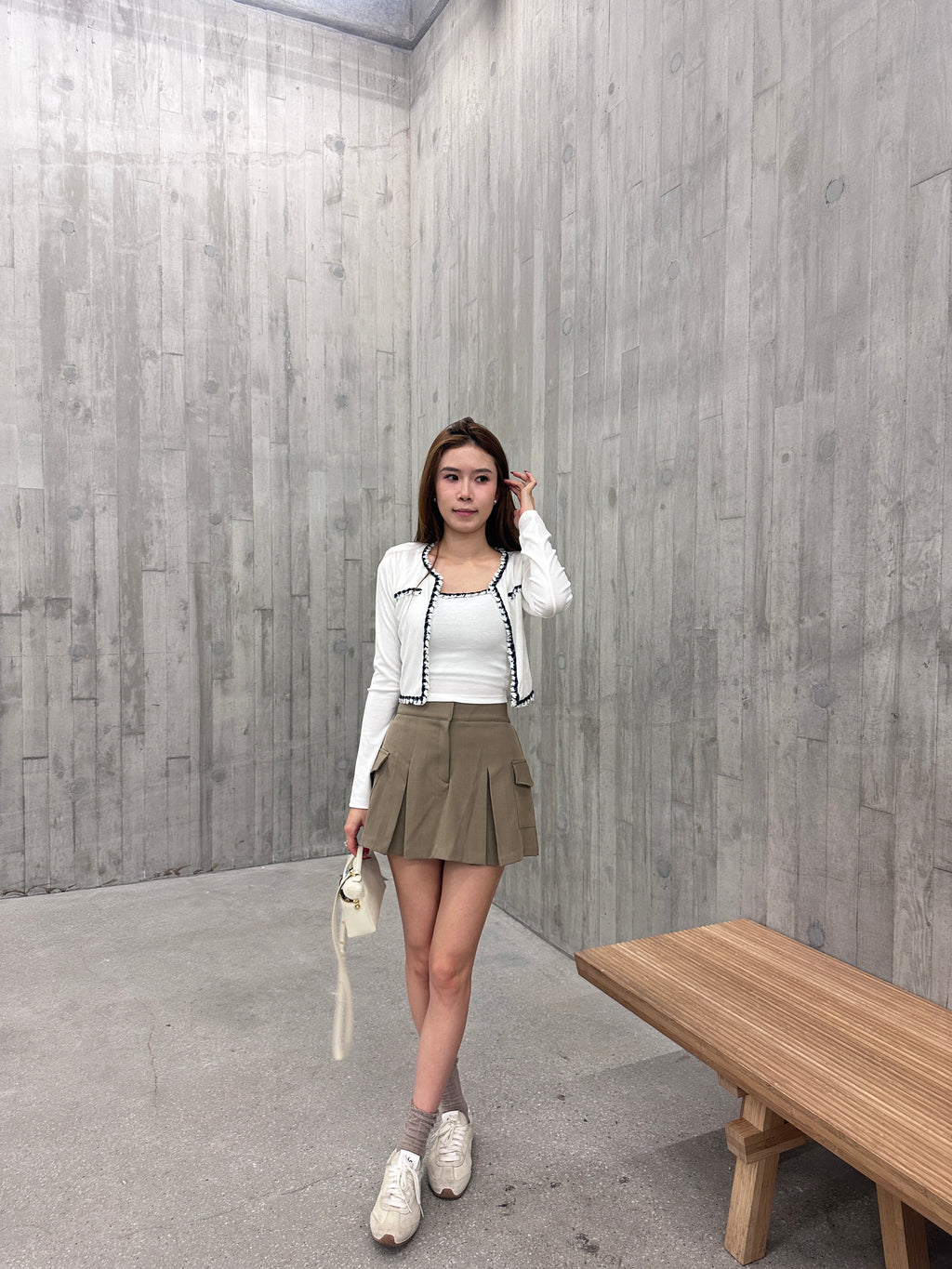 Tweed Outline Tank & Cardigan Set