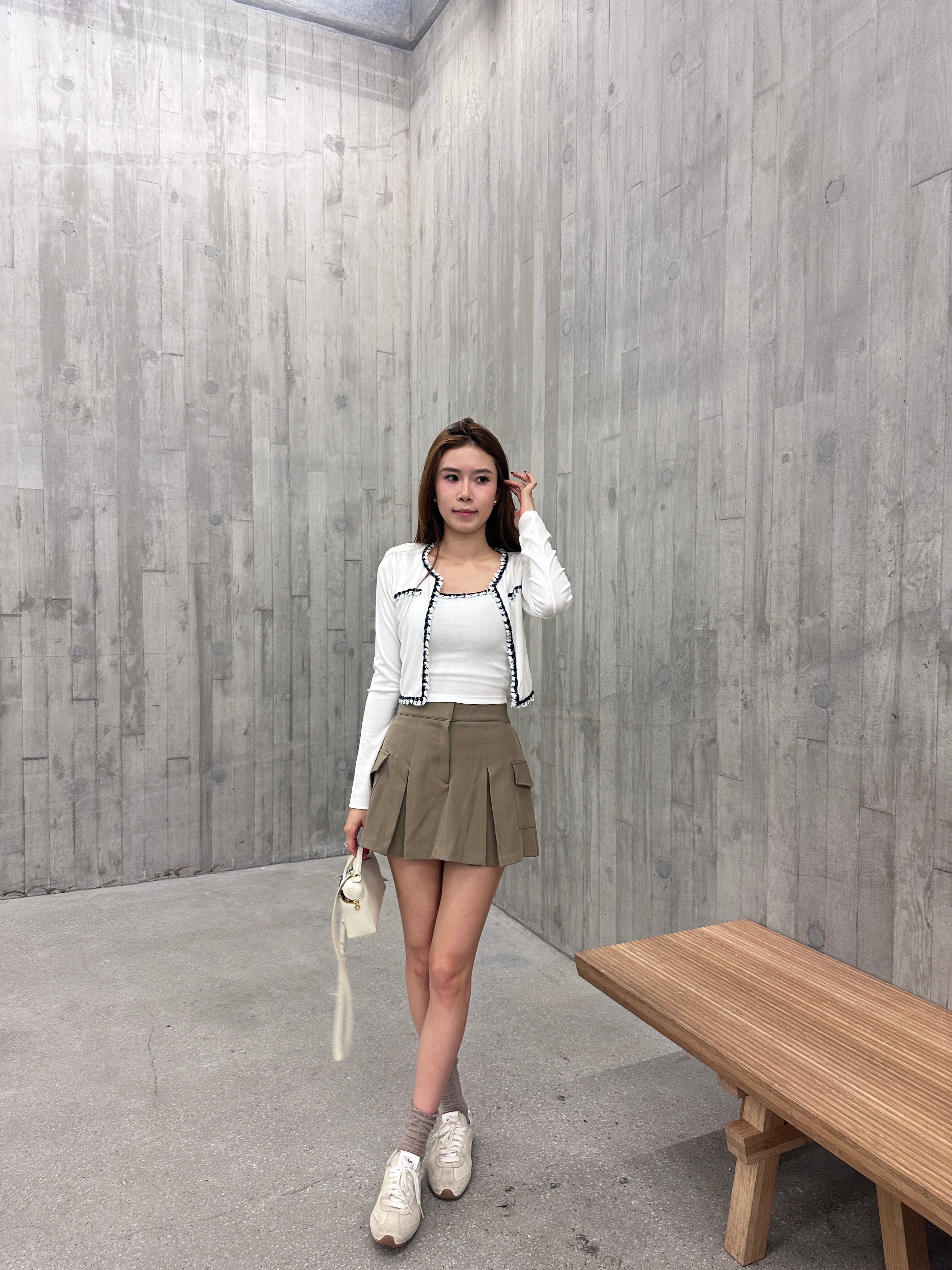 Tweed Outline Tank & Cardigan Set