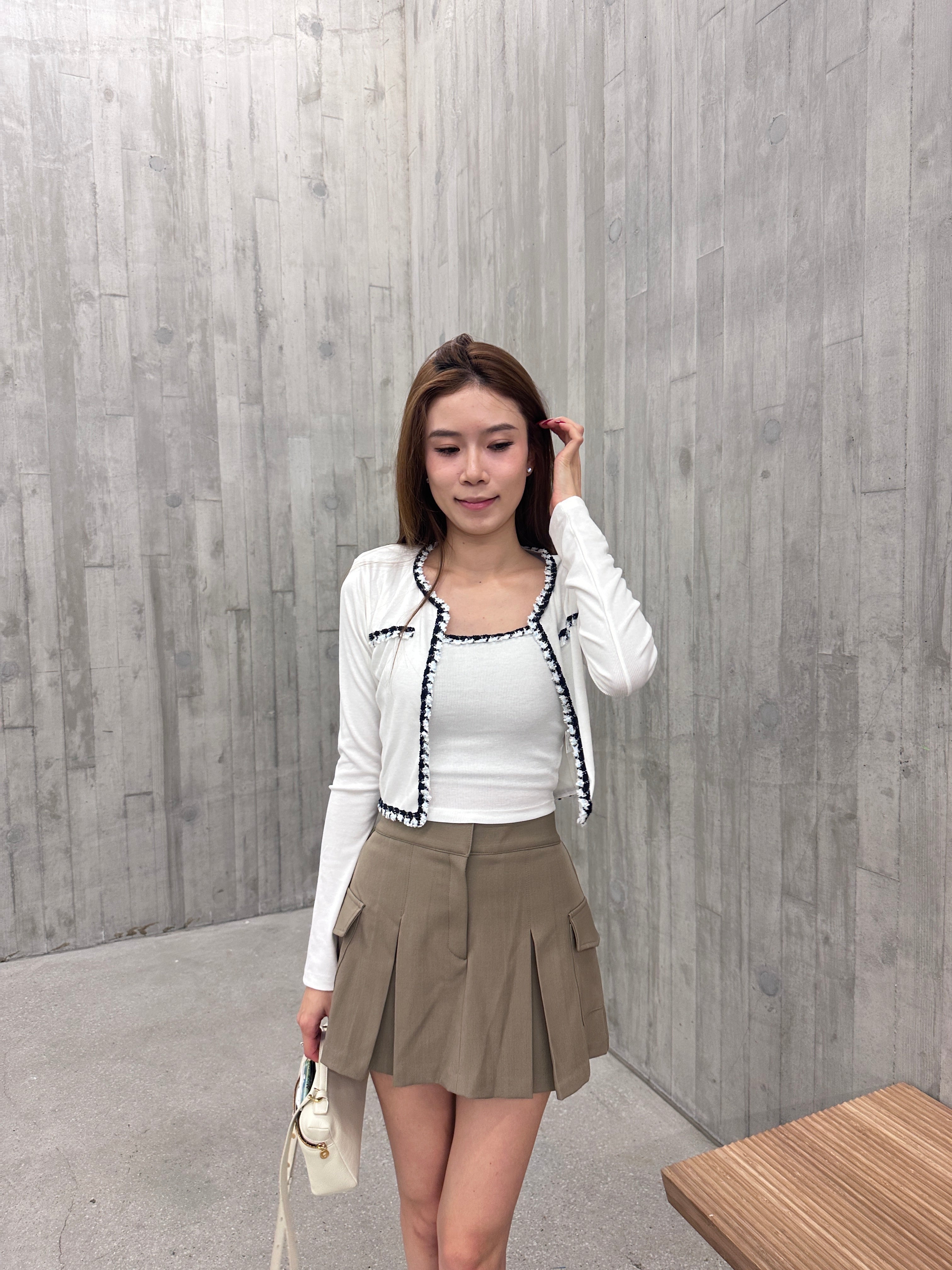 Tweed Outline Tank & Cardigan Set