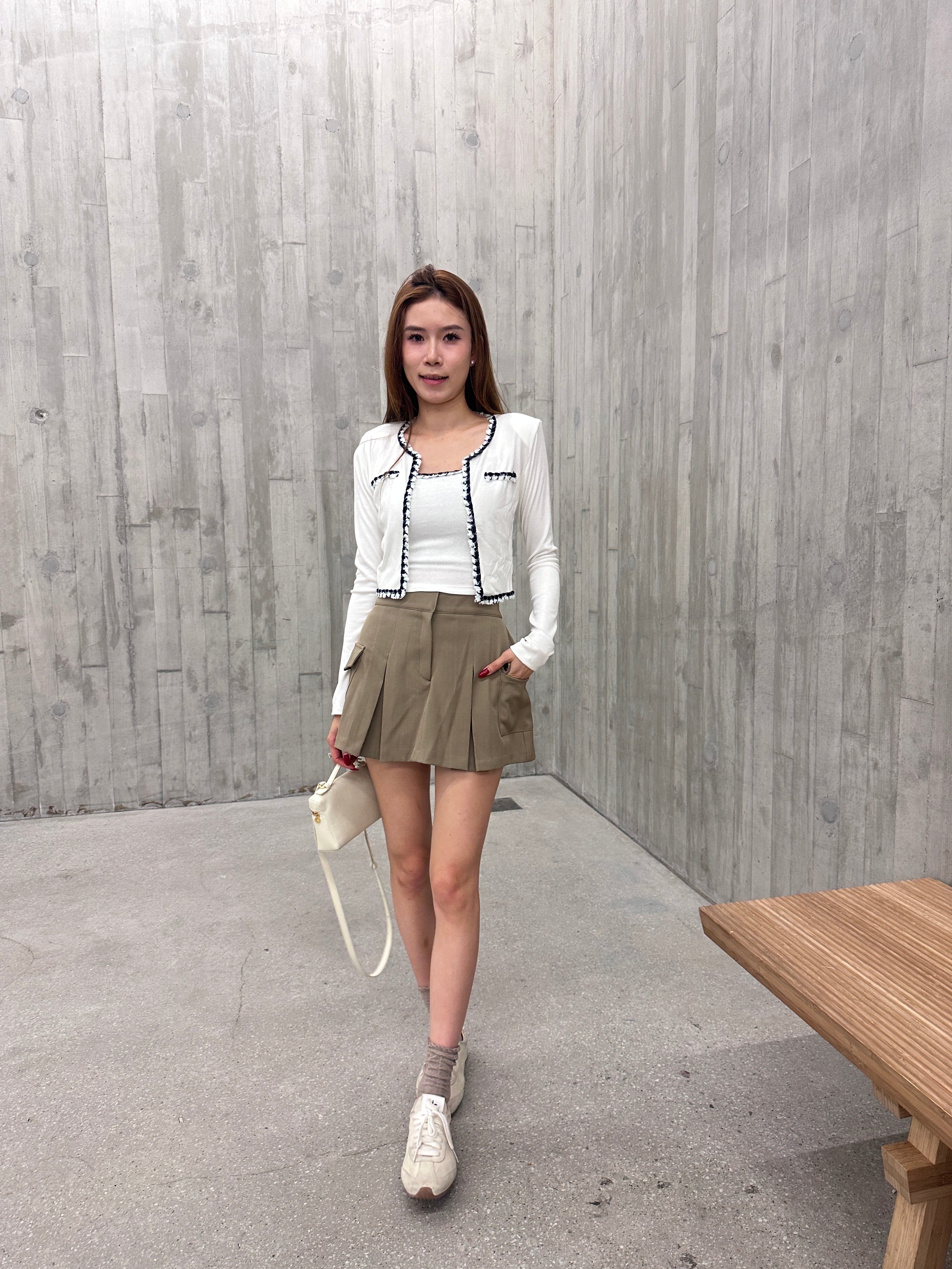 Tweed Outline Tank & Cardigan Set