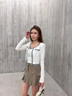 Tweed Outline Tank & Cardigan Set