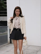 Dust Pink Striped V Shirt Top