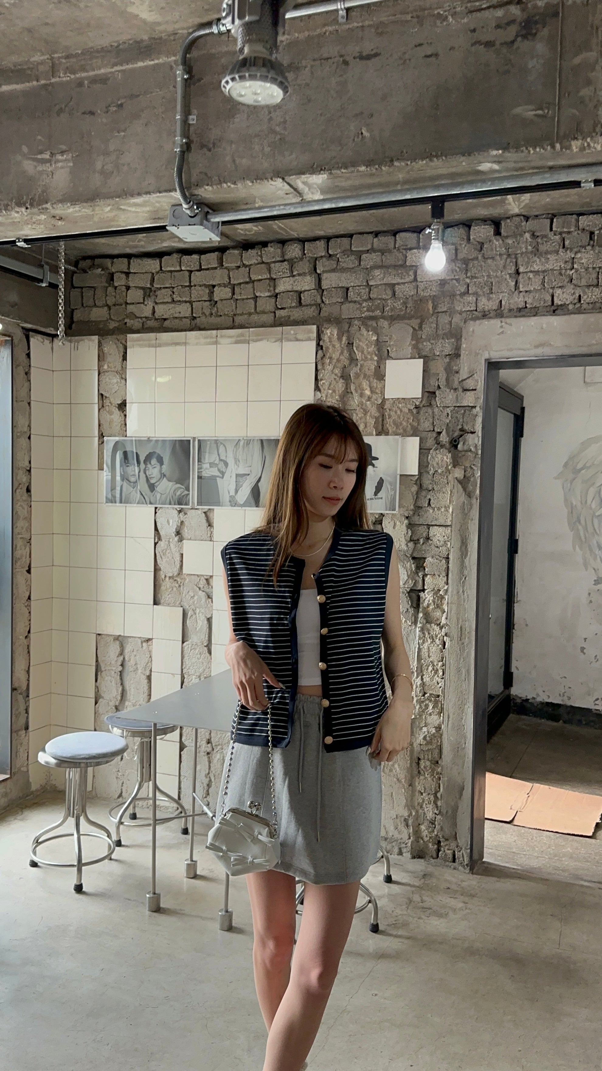 Striped Gold Button Vest