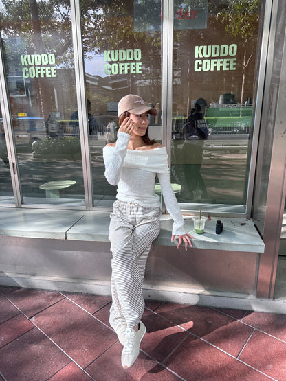 Super Thin Off Shoulder Long Sleeves Top