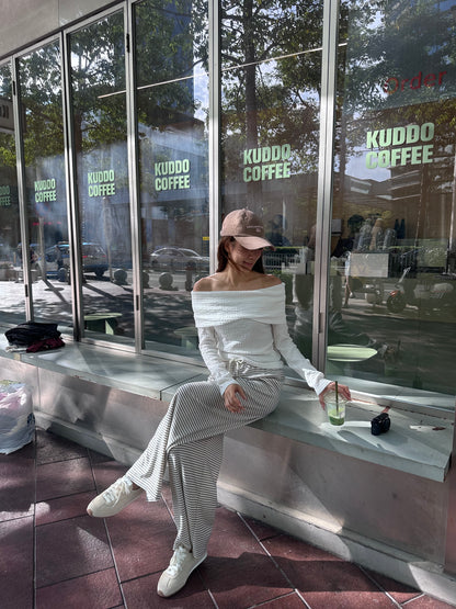Super Thin Off Shoulder Long Sleeves Top