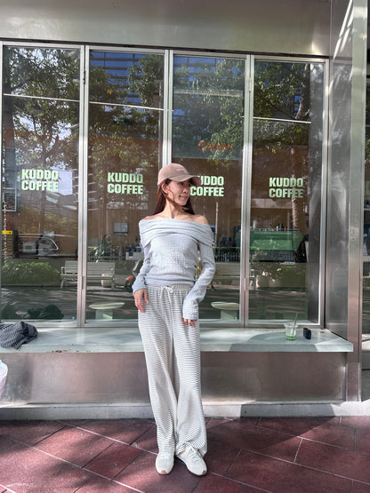 Super Thin Off Shoulder Long Sleeves Top